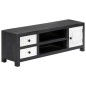 vidaXL TV-Schrank Handgeschnitzt Grau Weiß Massivholz Mango vidaXL TV-Schrank Handgeschnitzt Grau Weiß Massivholz Mango