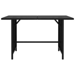 vidaXL Garten-Esstisch Schwarz 110x70x65 cm Poly Rattan