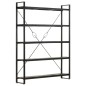 vidaXL Bücherregal 5 Fächer Schwarz 140x30x180 cm Mango Massivholz vidaXL Bücherregal 5 Fächer Schwarz 140x30x180 cm Mango Massivholz