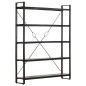 vidaXL Bücherregal 5 Fächer Schwarz 140x30x180 cm Mango Massivholz vidaXL Bücherregal 5 Fächer Schwarz 140x30x180 cm Mango Massivholz