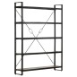 vidaXL Bücherregal 5 Fächer Schwarz 140x30x180 cm Mango Massivholz vidaXL Bücherregal 5 Fächer Schwarz 140x30x180 cm Mango Massivholz