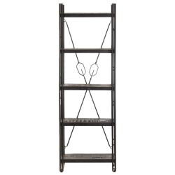 vidaXL Bücherregal 5 Fächer Schwarz 60x30x180 cm Mango Massivholz