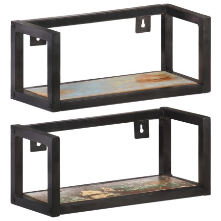 vidaXL Wandregale 2 Stk. 40 cm Altholz Massiv