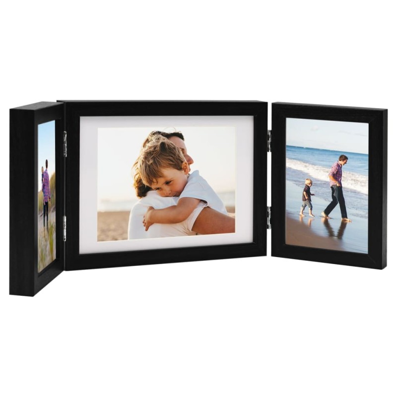 vidaXL Dreifach-Bilderrahmen Collage Schwarz 22x15 cm+2x(10x15 cm) vidaXL Dreifach-Bilderrahmen Collage Schwarz 22x15 cm+2x(10x15 cm)