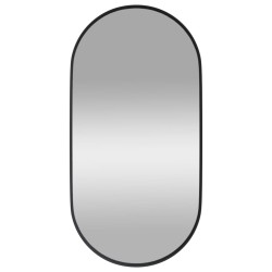 vidaXL Wandspiegel Schwarz 20x40 cm Oval