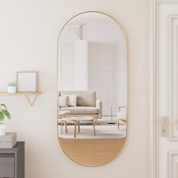 vidaXL Wandspiegel Golden 45x100 cm Oval