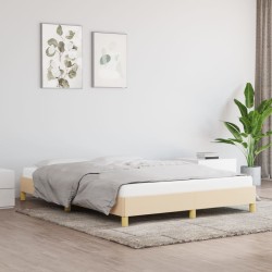 vidaXL Bettgestell ohne Matratze Creme 140x200 cm Stoff