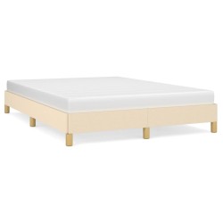 vidaXL Bettgestell ohne Matratze Creme 140x200 cm Stoff