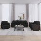 vidaXL 3-tlg. Sofagarnitur mit Kissen Schwarz Stoff vidaXL 3-tlg. Sofagarnitur mit Kissen Schwarz Stoff