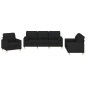 vidaXL 3-tlg. Sofagarnitur mit Kissen Schwarz Stoff vidaXL 3-tlg. Sofagarnitur mit Kissen Schwarz Stoff
