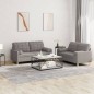 vidaXL 2-tlg. Sofagarnitur mit Kissen Taupe Stoff vidaXL 2-tlg. Sofagarnitur mit Kissen Taupe Stoff