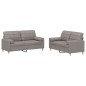 vidaXL 2-tlg. Sofagarnitur mit Kissen Taupe Stoff vidaXL 2-tlg. Sofagarnitur mit Kissen Taupe Stoff