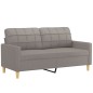 vidaXL 2-tlg. Sofagarnitur mit Kissen Taupe Stoff vidaXL 2-tlg. Sofagarnitur mit Kissen Taupe Stoff