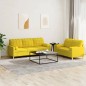 vidaXL 2-tlg. Sofagarnitur mit Kissen Hellgelb Stoff vidaXL 2-tlg. Sofagarnitur mit Kissen Hellgelb Stoff
