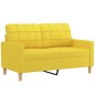 vidaXL 2-tlg. Sofagarnitur mit Kissen Hellgelb Stoff vidaXL 2-tlg. Sofagarnitur mit Kissen Hellgelb Stoff