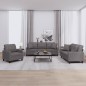 vidaXL 3-tlg. Sofagarnitur mit Kissen Grau Kunstleder vidaXL 3-tlg. Sofagarnitur mit Kissen Grau Kunstleder