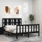 Massivholzbett mit Kopfteil Schwarz 140x190 cm Massivholzbett mit Kopfteil Schwarz 140x190 cm
