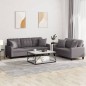 vidaXL 2-tlg. Sofagarnitur mit Kissen Grau Kunstleder vidaXL 2-tlg. Sofagarnitur mit Kissen Grau Kunstleder