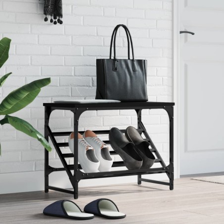vidaXL Schuhregal Schwarz 60x30x45 cm Holzwerkstoff