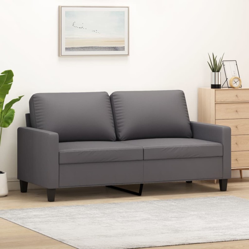 vidaXL 2-Sitzer-Sofa Grau 140 cm Kunstleder vidaXL 2-Sitzer-Sofa Grau 140 cm Kunstleder