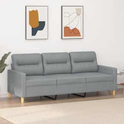 vidaXL 3-Sitzer-Sofa Hellgrau 180 cm Stoff