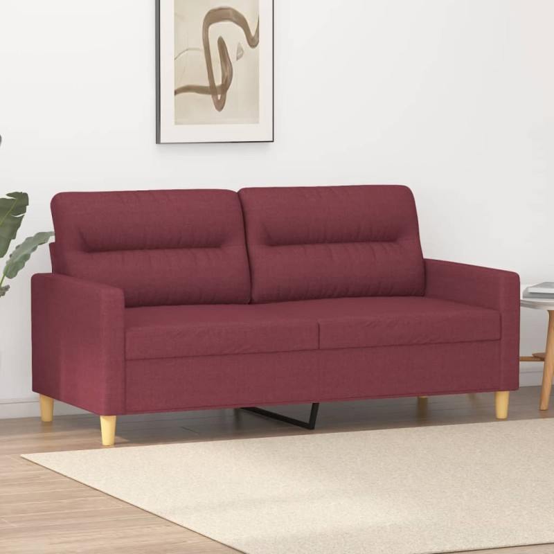vidaXL 2-Sitzer-Sofa Weinrot 140 cm Stoff vidaXL 2-Sitzer-Sofa Weinrot 140 cm Stoff