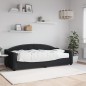 vidaXL Tagesbett mit Matratze Schwarz 90x200 cm Stoff vidaXL Tagesbett mit Matratze Schwarz 90x200 cm Stoff