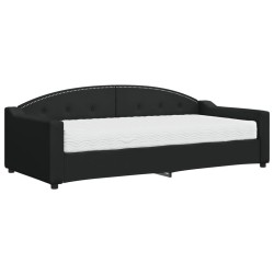 vidaXL Tagesbett mit Matratze Schwarz 90x200 cm Stoff