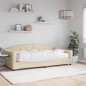 vidaXL Tagesbett mit Matratze Creme 100x200 cm Stoff vidaXL Tagesbett mit Matratze Creme 100x200 cm Stoff
