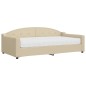 vidaXL Tagesbett mit Matratze Creme 100x200 cm Stoff vidaXL Tagesbett mit Matratze Creme 100x200 cm Stoff