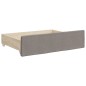 vidaXL Tagesbett Ausziehbar mit Schubladen Taupe 90x200 cm Stoff vidaXL Tagesbett Ausziehbar mit Schubladen Taupe 90x200 cm Stoff