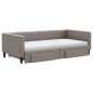 vidaXL Tagesbett Ausziehbar mit Schubladen Taupe 100x200 cm Stoff vidaXL Tagesbett Ausziehbar mit Schubladen Taupe 100x200 cm Stoff