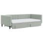 vidaXL Tagesbett Ausziehbar mit Schubladen Hellgrau 100x200 cm Samt vidaXL Tagesbett Ausziehbar mit Schubladen Hellgrau 100x200 cm Samt