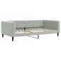 vidaXL Tagesbett Ausziehbar mit Schubladen Hellgrau 100x200 cm Samt vidaXL Tagesbett Ausziehbar mit Schubladen Hellgrau 100x200 cm Samt