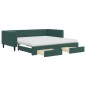 vidaXL Tagesbett Ausziehbar mit Schubladen Dunkelgrün 100x200 cm Samt vidaXL Tagesbett Ausziehbar mit Schubladen Dunkelgrün 100x200 cm Samt