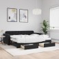 vidaXL Tagesbett Ausziehbar mit Schubladen Schwarz 90x200 cm Samt vidaXL Tagesbett Ausziehbar mit Schubladen Schwarz 90x200 cm Samt