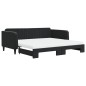 vidaXL Tagesbett Ausziehbar mit Matratzen Schwarz 100x200 cm Samt vidaXL Tagesbett Ausziehbar mit Matratzen Schwarz 100x200 cm Samt