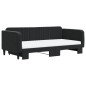 vidaXL Tagesbett Ausziehbar mit Matratzen Schwarz 100x200 cm Samt vidaXL Tagesbett Ausziehbar mit Matratzen Schwarz 100x200 cm Samt