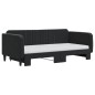 vidaXL Tagesbett Ausziehbar mit Matratzen Schwarz 90x190 cm Samt vidaXL Tagesbett Ausziehbar mit Matratzen Schwarz 90x190 cm Samt