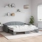 vidaXL Tagesbett Ausziehbar Hellgrau 90x190 cm Stoff vidaXL Tagesbett Ausziehbar Hellgrau 90x190 cm Stoff