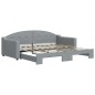 vidaXL Tagesbett Ausziehbar Hellgrau 90x190 cm Stoff vidaXL Tagesbett Ausziehbar Hellgrau 90x190 cm Stoff
