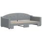 vidaXL Tagesbett Ausziehbar Hellgrau 90x190 cm Stoff vidaXL Tagesbett Ausziehbar Hellgrau 90x190 cm Stoff