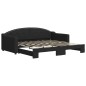 vidaXL Tagesbett Ausziehbar Schwarz 90x190 cm Stoff vidaXL Tagesbett Ausziehbar Schwarz 90x190 cm Stoff