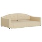 vidaXL Tagesbett Ausziehbar mit Schubladen Creme 100x200 cm Stoff vidaXL Tagesbett Ausziehbar mit Schubladen Creme 100x200 cm Stoff