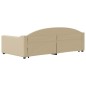 vidaXL Tagesbett Ausziehbar mit Schubladen Creme 100x200 cm Stoff vidaXL Tagesbett Ausziehbar mit Schubladen Creme 100x200 cm Stoff