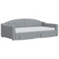 vidaXL Tagesbett Ausziehbar mit Schubladen Hellgrau 100x200 cm Stoff