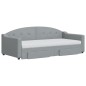 vidaXL Tagesbett Ausziehbar mit Schubladen Hellgrau 90x190 cm Stoff vidaXL Tagesbett Ausziehbar mit Schubladen Hellgrau 90x190 cm Stoff