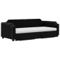 vidaXL Tagesbett Ausziehbar mit Schubladen Schwarz 90x200 cm Stoff vidaXL Tagesbett Ausziehbar mit Schubladen Schwarz 90x200 cm Stoff