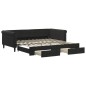 vidaXL Tagesbett Ausziehbar mit Schubladen Schwarz 100x200 cm Samt vidaXL Tagesbett Ausziehbar mit Schubladen Schwarz 100x200 cm Samt