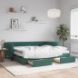vidaXL Tagesbett Ausziehbar mit Schubladen Dunkelgrün 90x200 cm Samt vidaXL Tagesbett Ausziehbar mit Schubladen Dunkelgrün 90x200 cm Samt